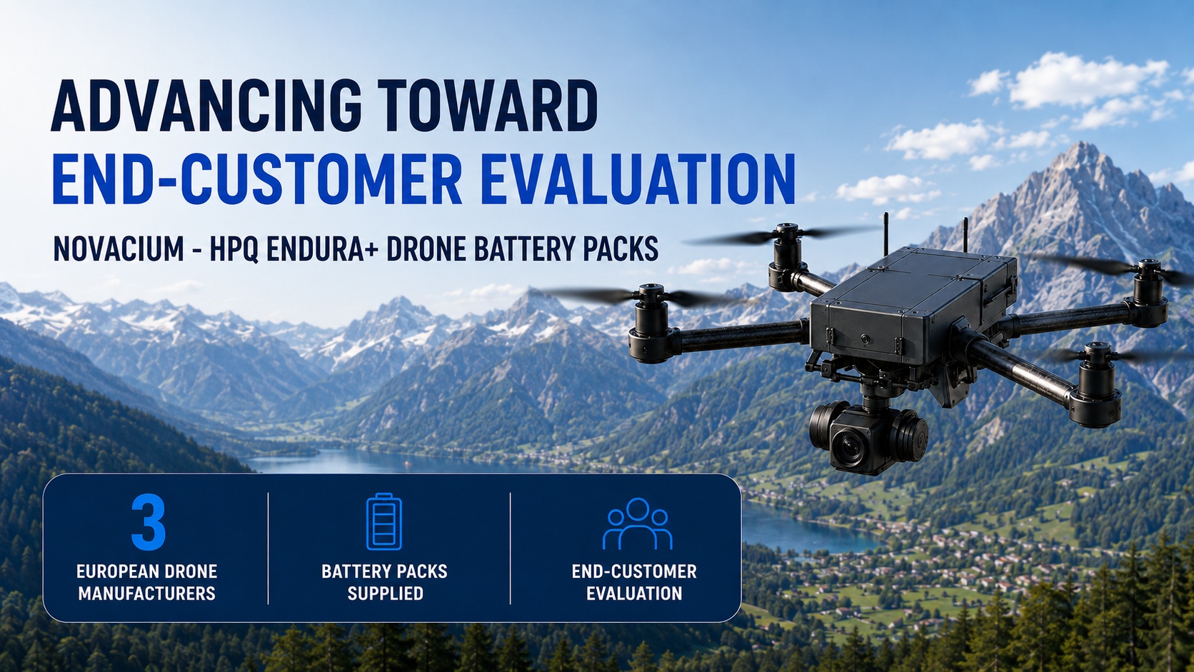 HPQ and Novacium deliver 30 silicon-anode drone packs for EU evaluation